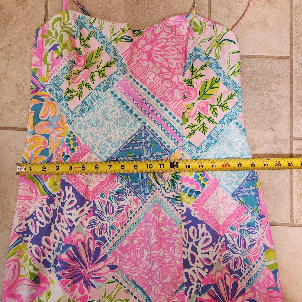 Lilly Pulitzer Shelli Stretch Dress Block Party Size 16 NWT Sweetheart Tie Back - Picture 8 of 10